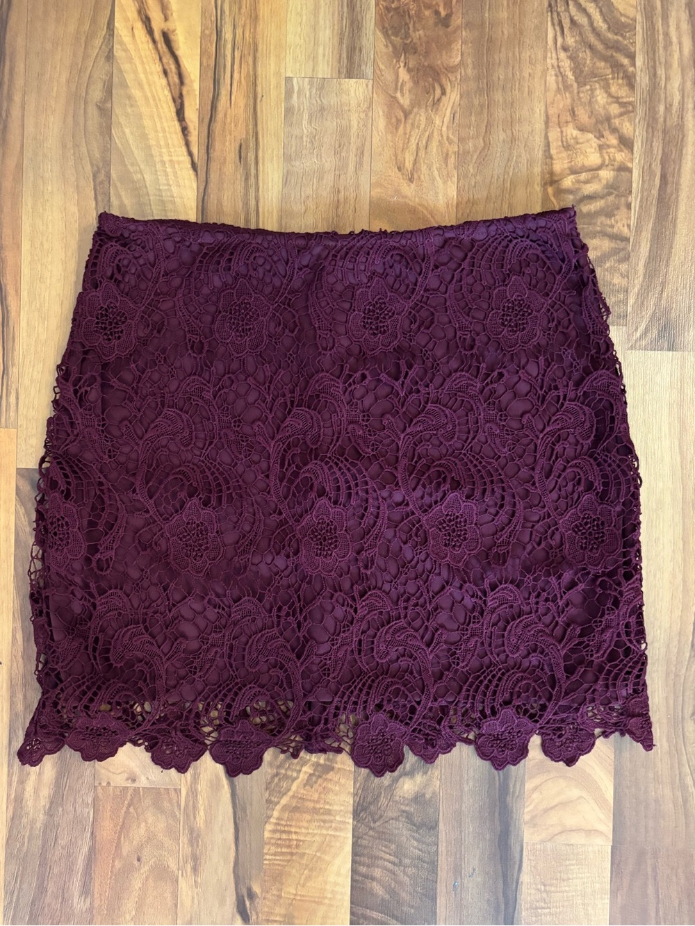 H&M Wine Lace Mini Skirt